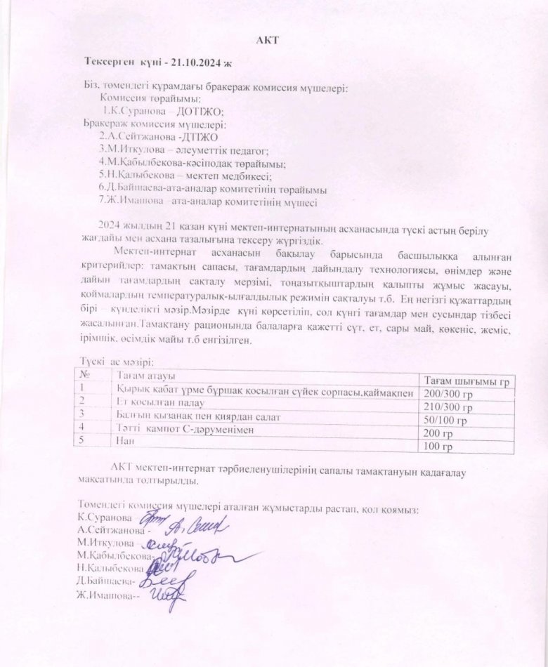 Асхана жұмысын зерделеу